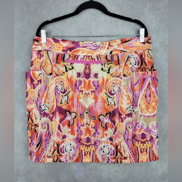 CHICO'S Skort Paisley‎ Print Active Athleisure Golf Tennis Multicolor Size 14 - Picture 3 of 10